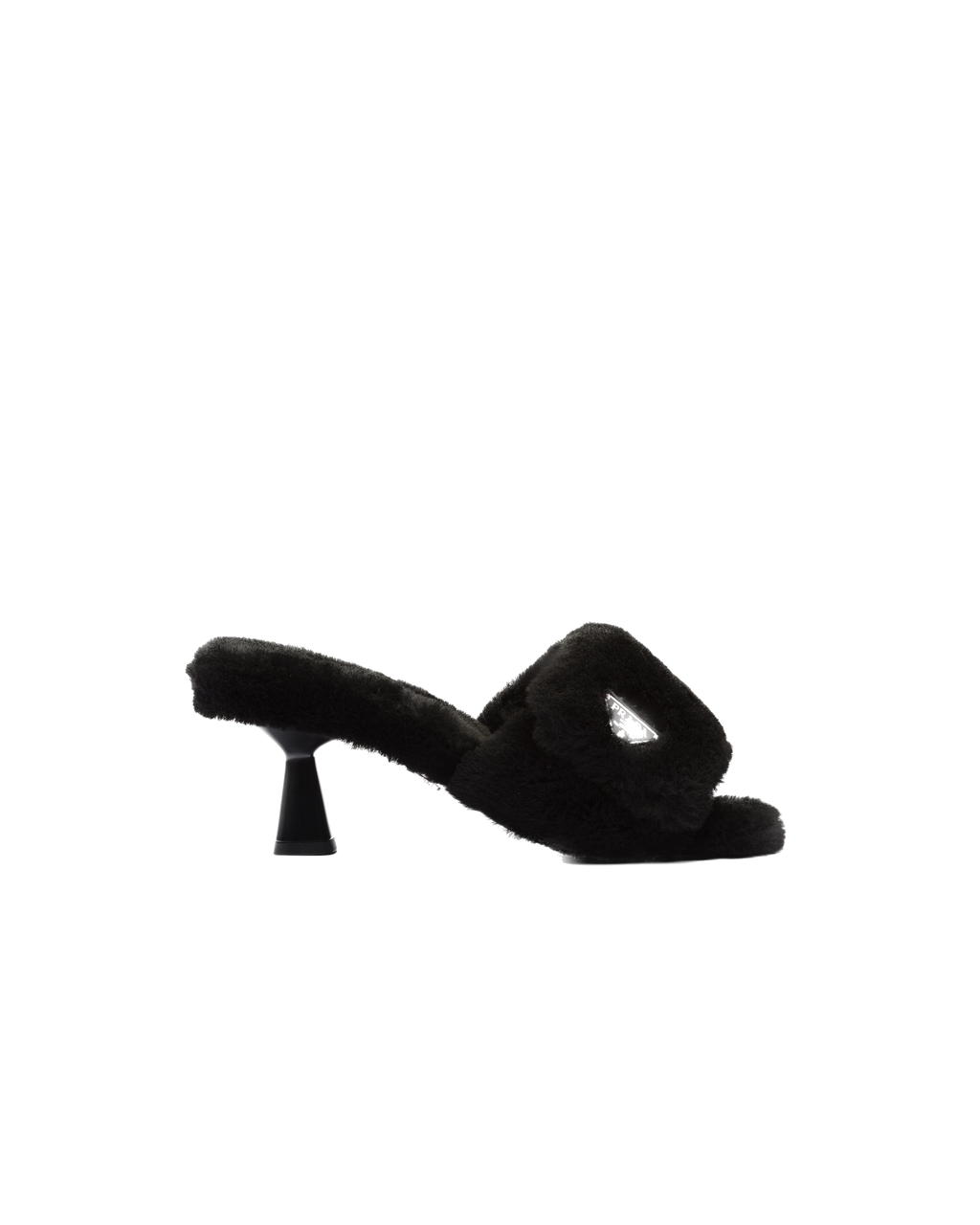 Black Shearling Sandals