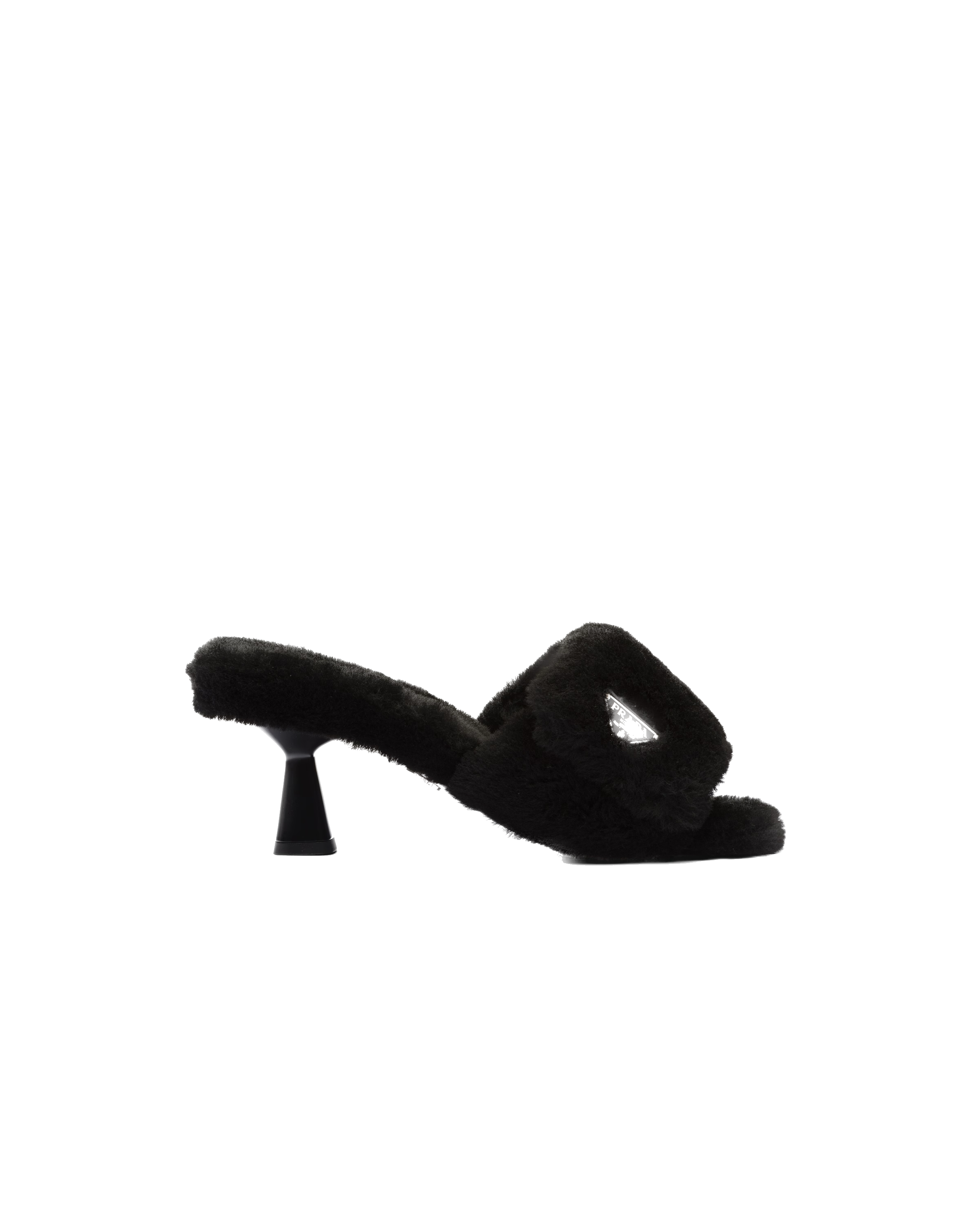 Black Shearling Sandals