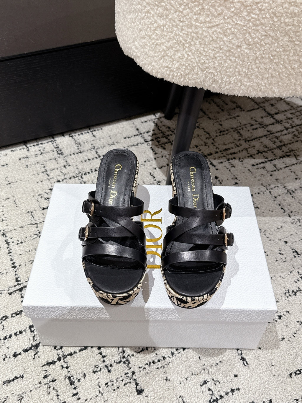 Black L'Amazone Wedge Slide