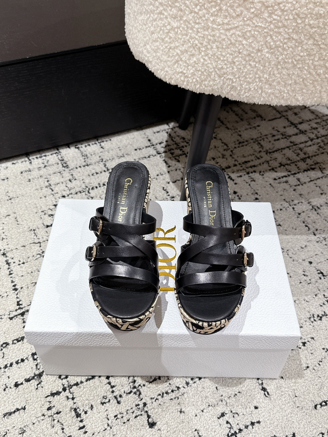 Black L'Amazone Wedge Slide