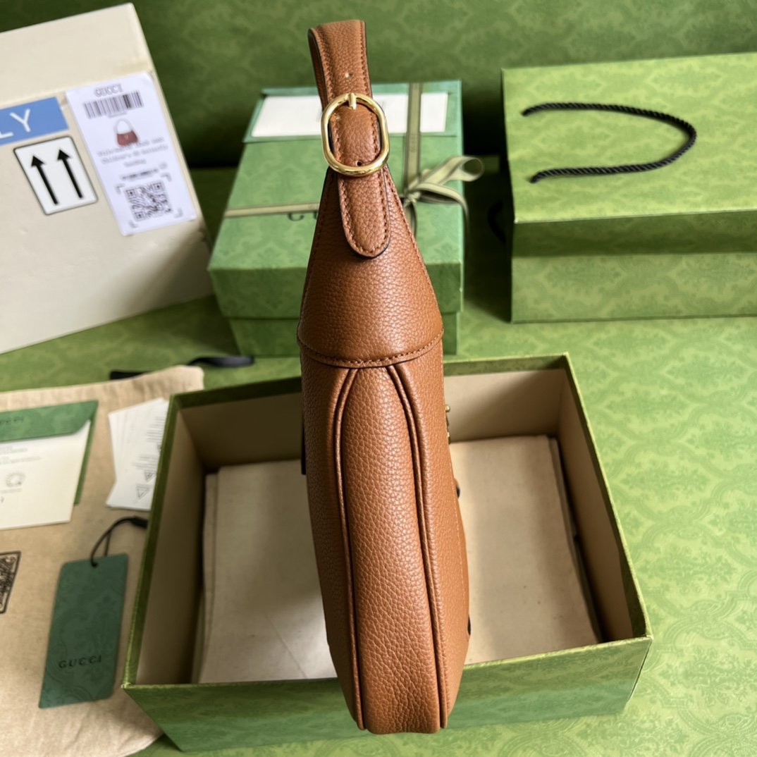 Cuir brown GJ 1961 small natural grain bag