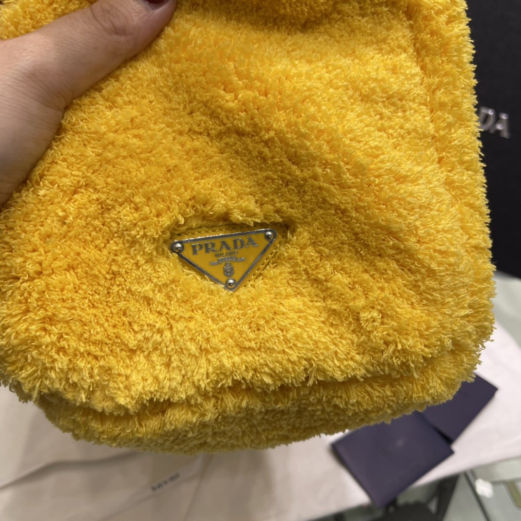 Yellow & Black terry tote bag