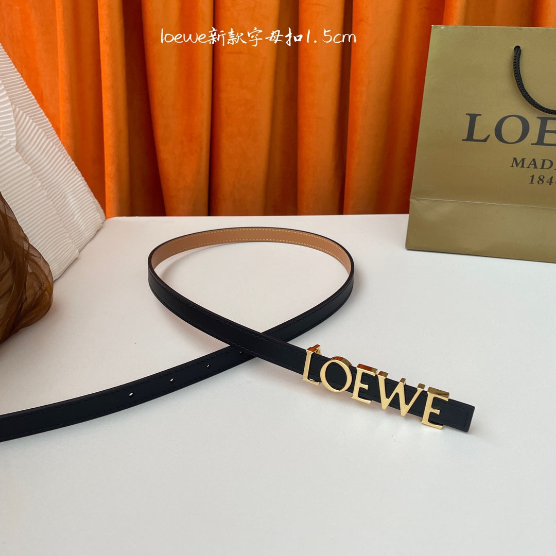 Black/Gold Belt In Smooth Leather