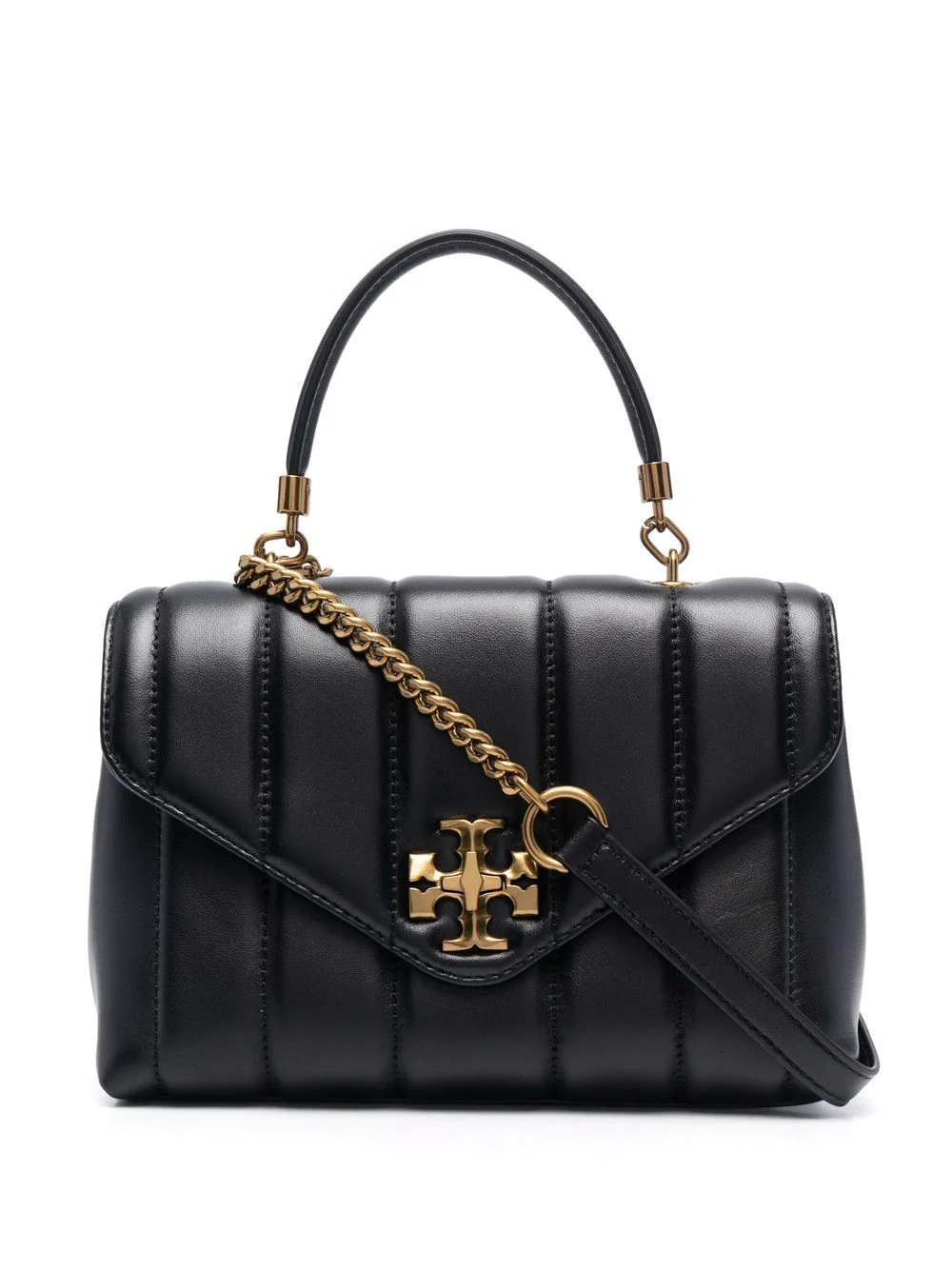 Black TK quilted small satchel