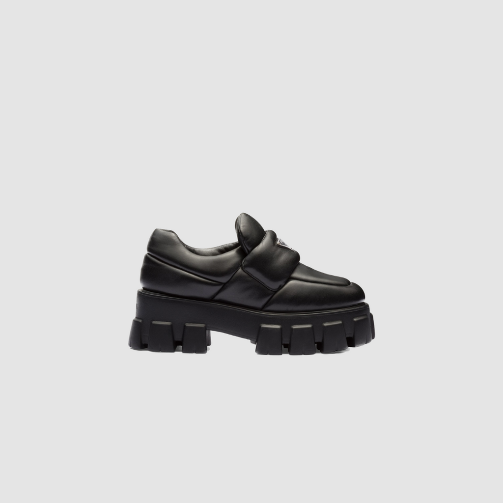 Black Soft Padded Leather Loafers