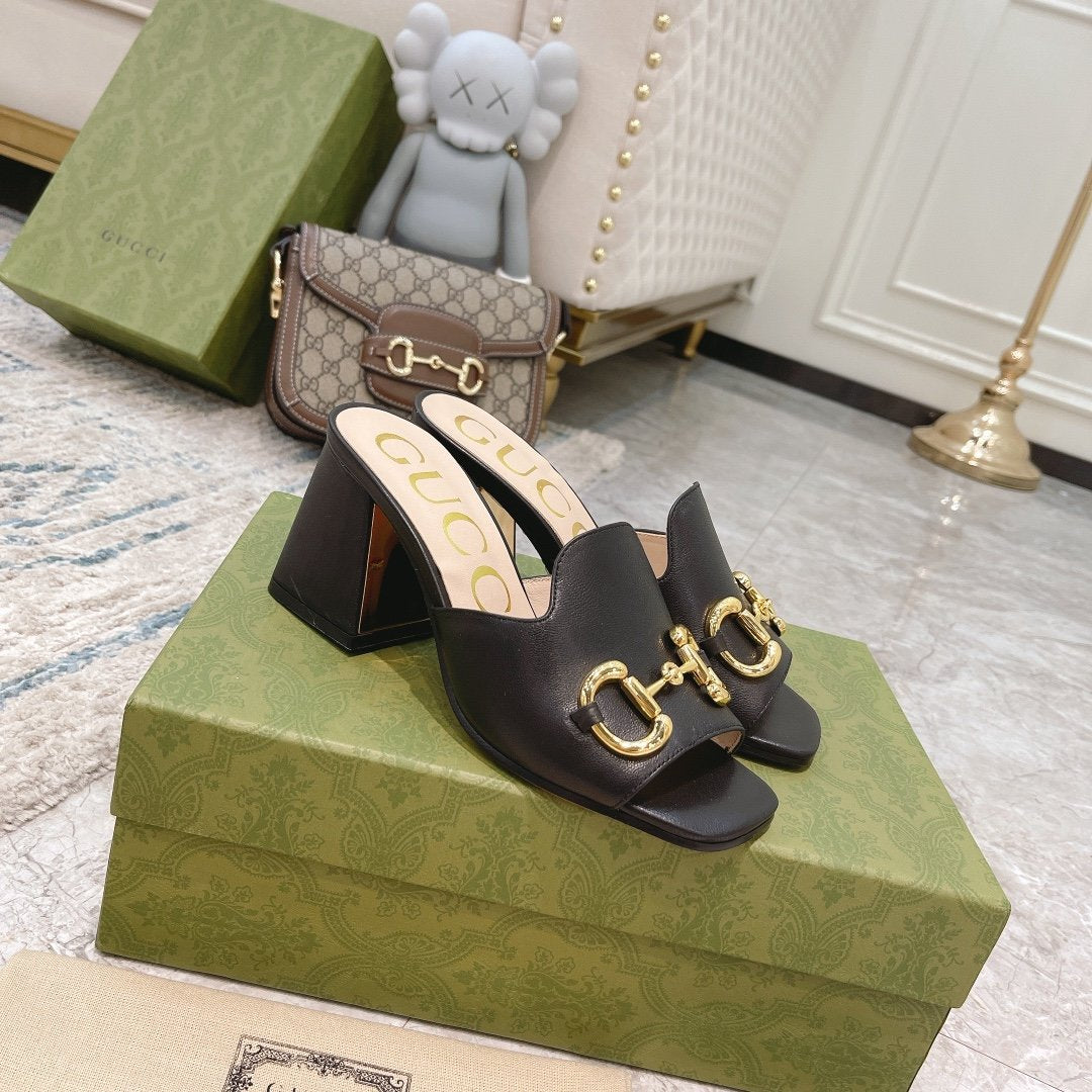 Black G slide sandal