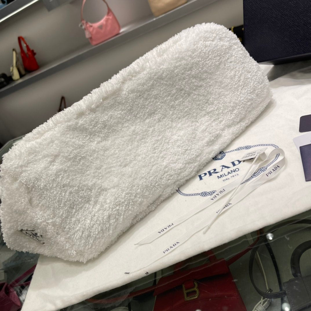 White & Black terry tote bag