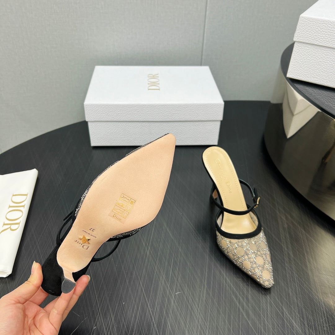 Black Nude Capture Heeled Mule