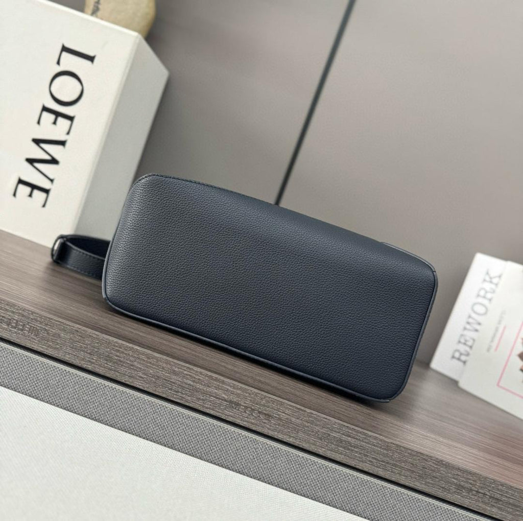 Deep Navy LP Small Leather Shoulder Bag