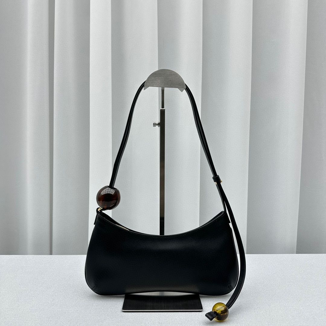 Black LB Perle Beaded Shoulder Bag