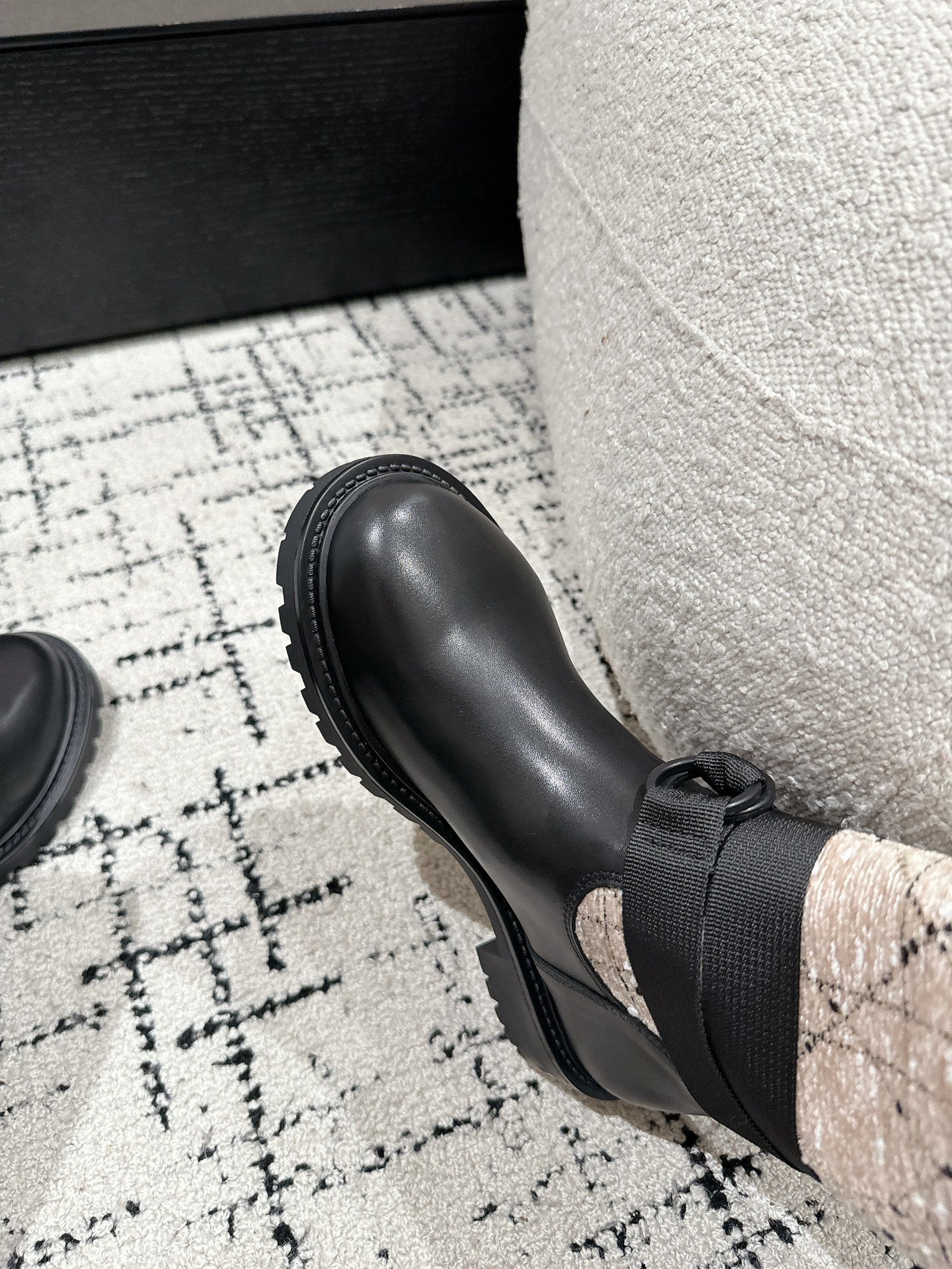 Beige & Black DM Boot