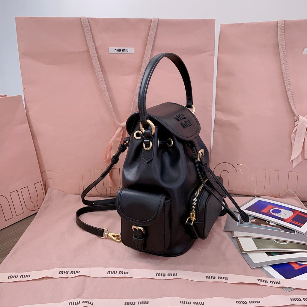 Black Leather Backpack