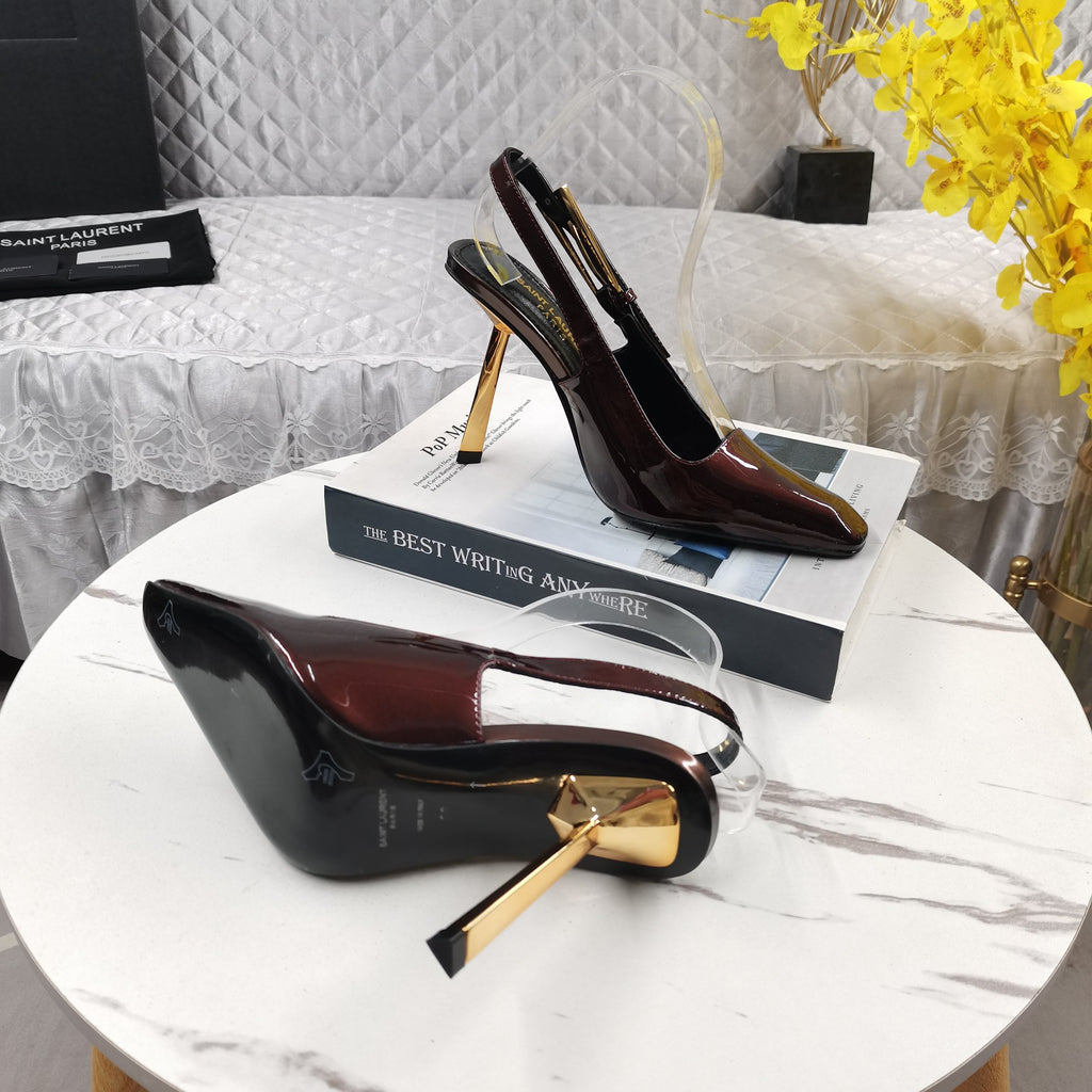 Marron Glace Lee Slingback Pumps