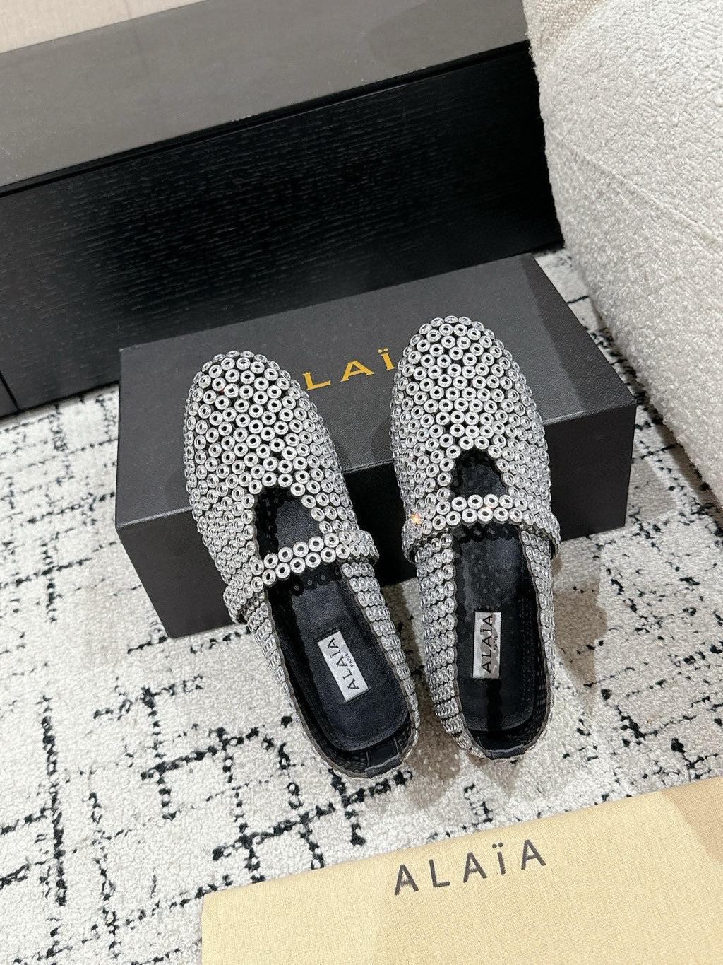 Transparent Ballet Flats In Glass Eyelet