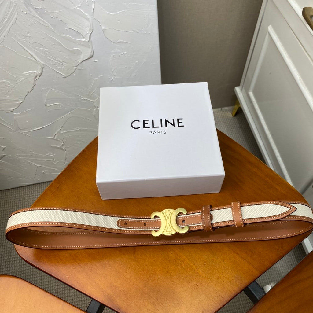 Beige medium triomphe belt