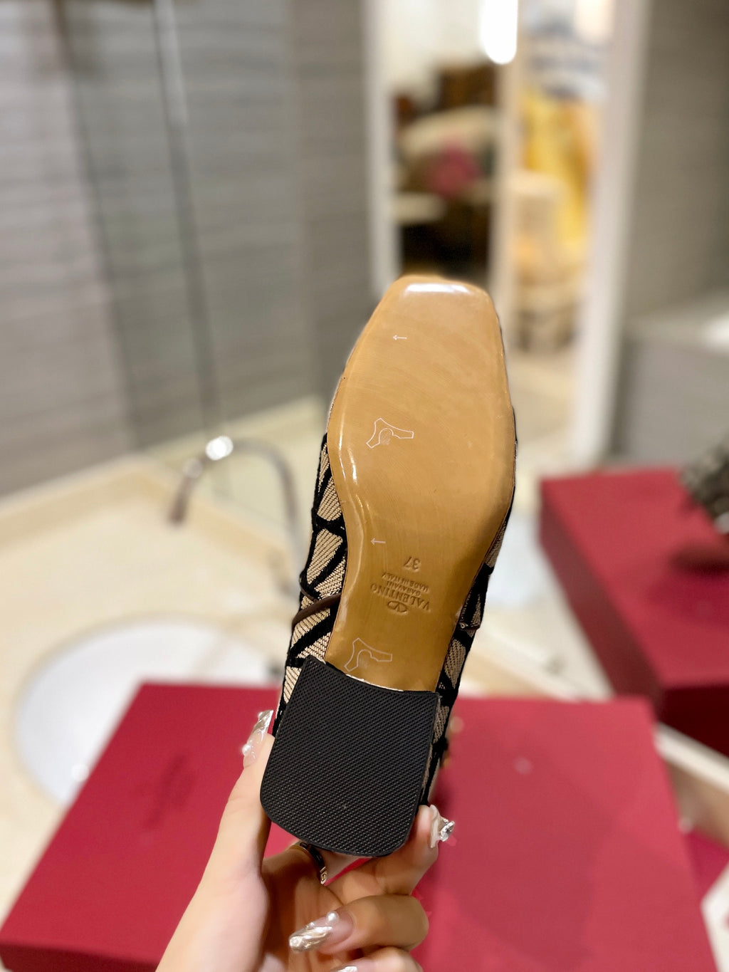 Beige & Black VT Boot In Toile Iconographe 30mm