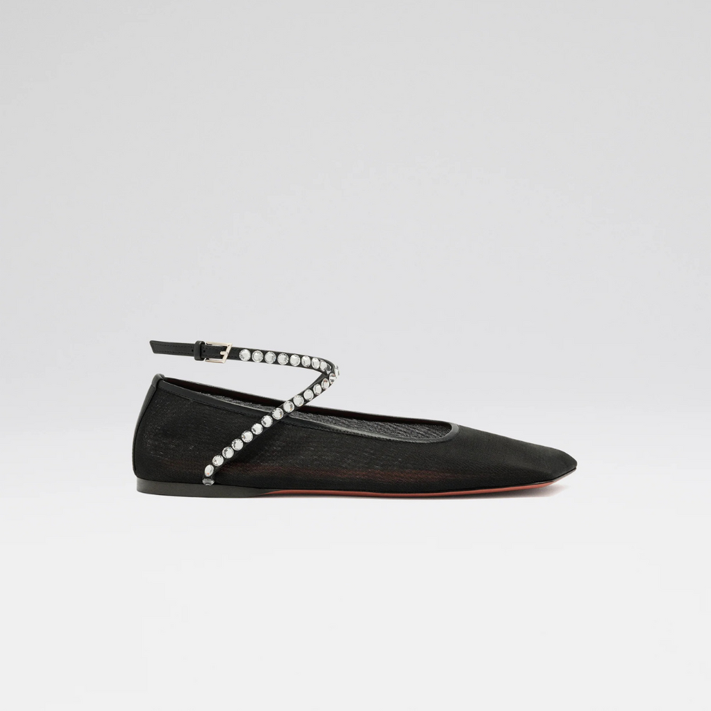 Black Ane Mesh Crystal Flat
