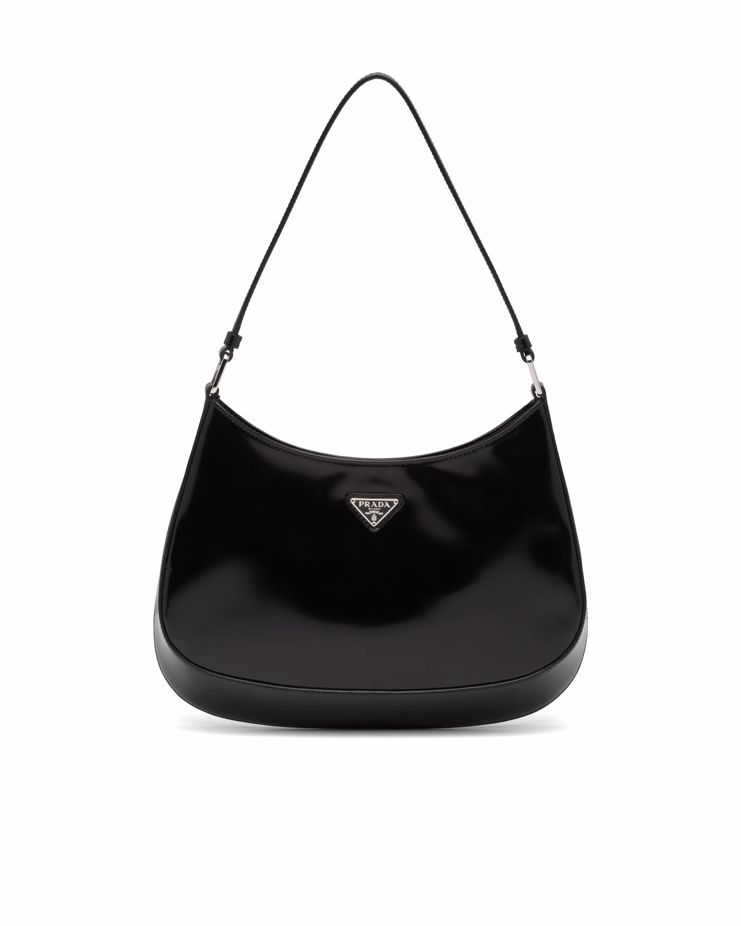 Black PC brushed leather shoulder bag