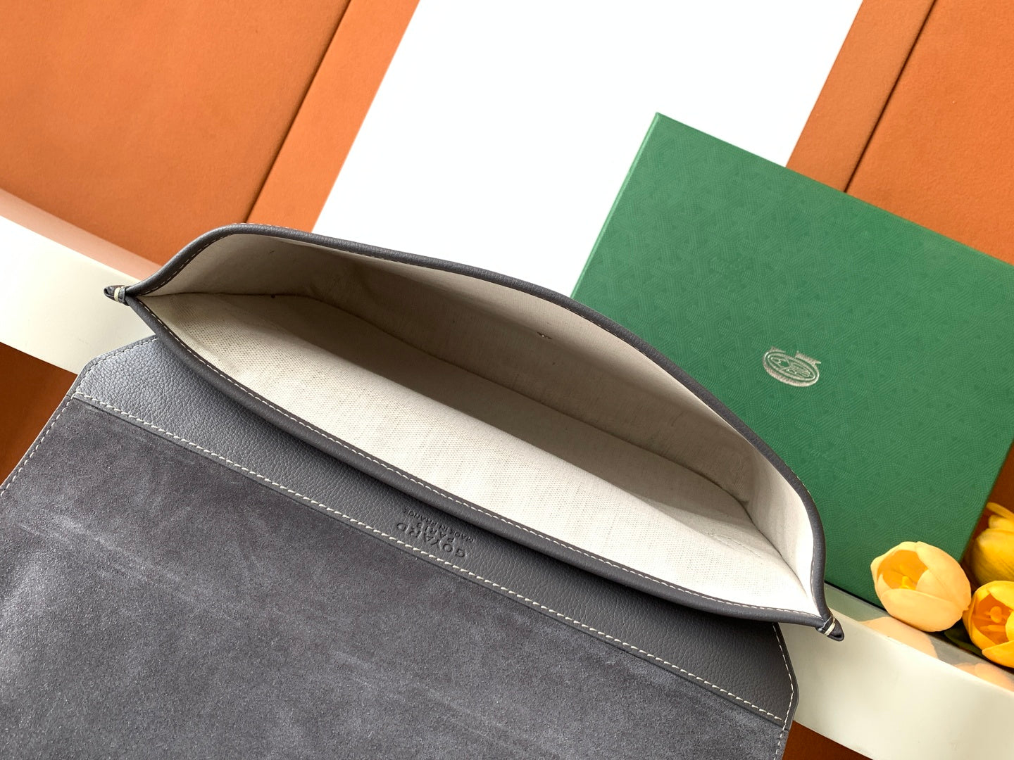 Grey Coursier Messenger Bag