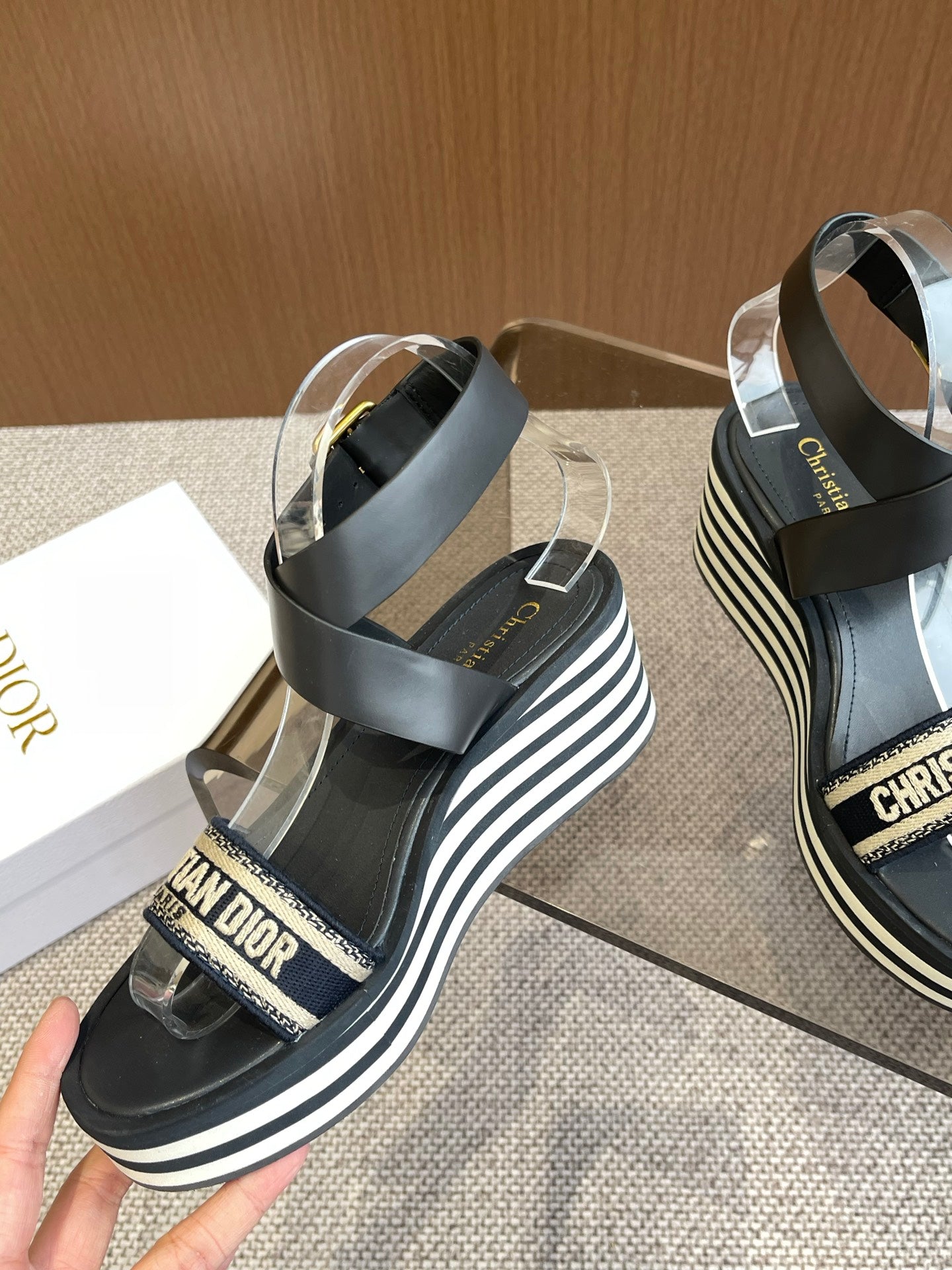 Deep Blue Wedge Sandal