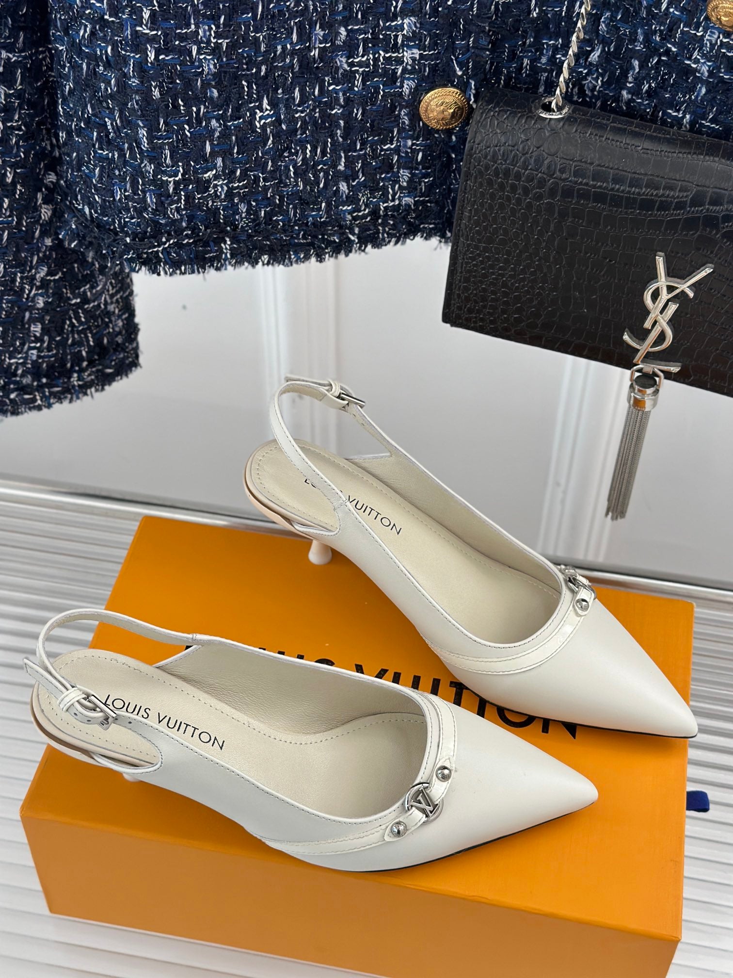 Ecru 6AM Slingback Pump