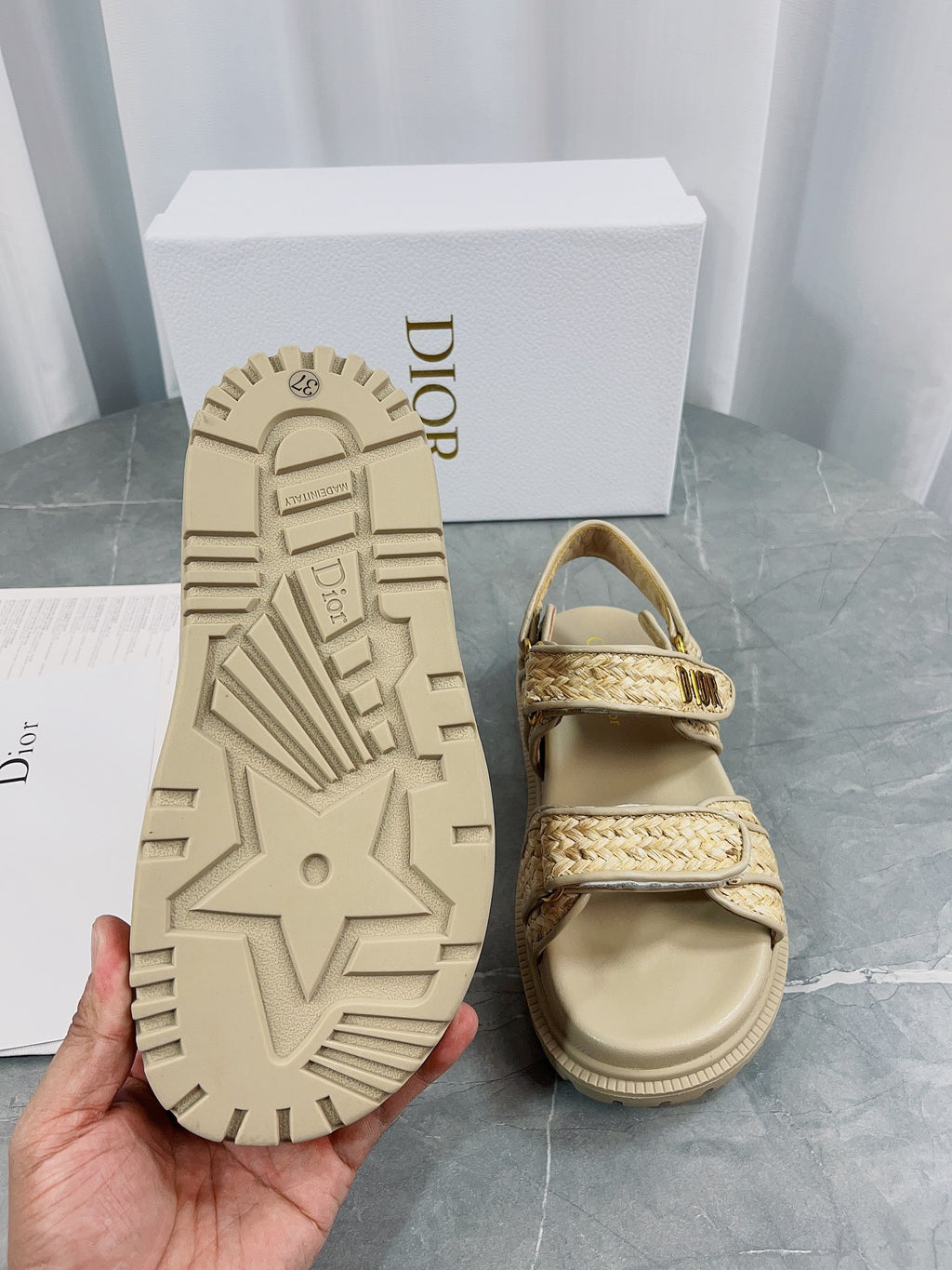 Beige Raffia DA Sandal