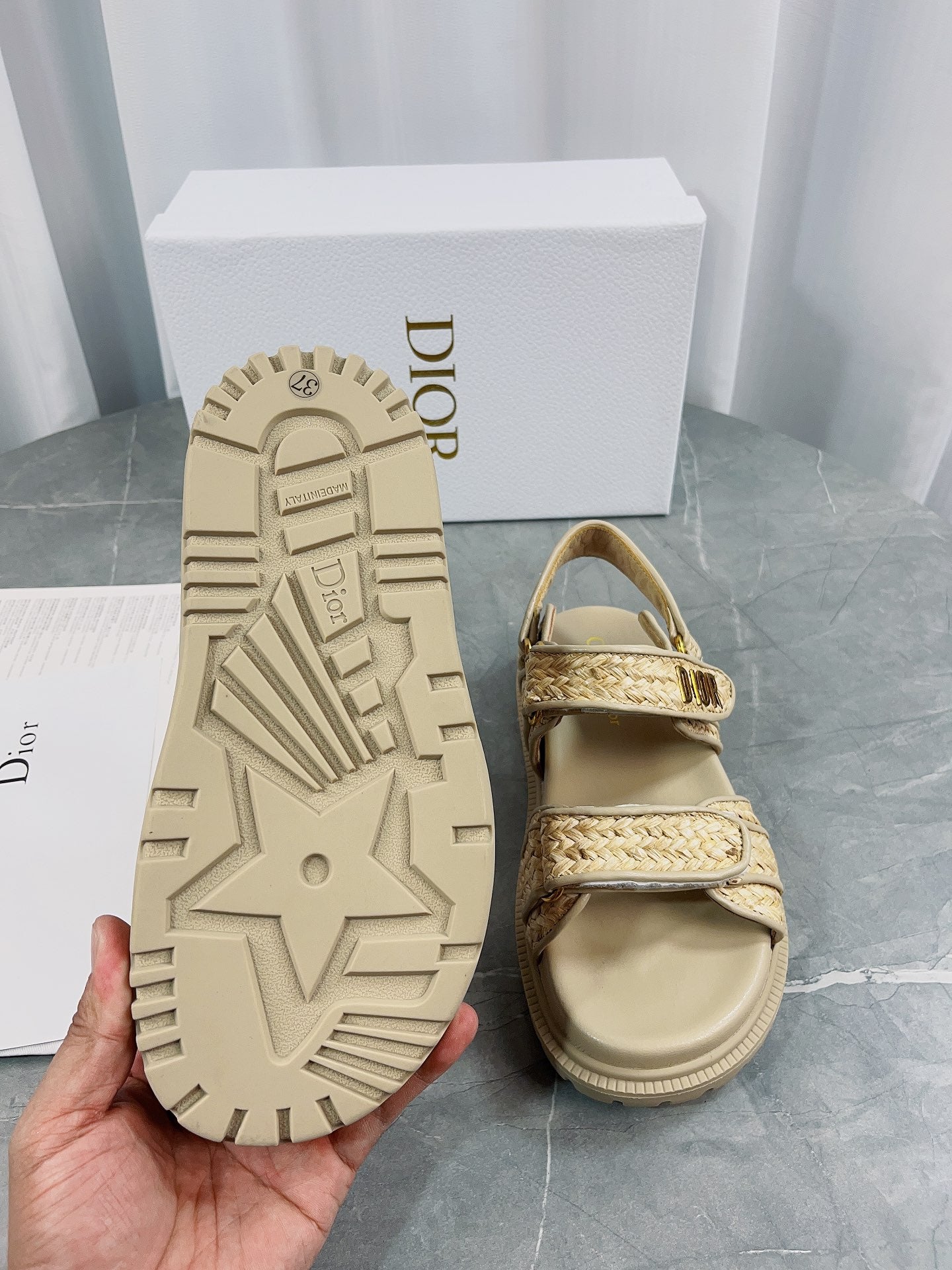 Beige Raffia DA Sandal