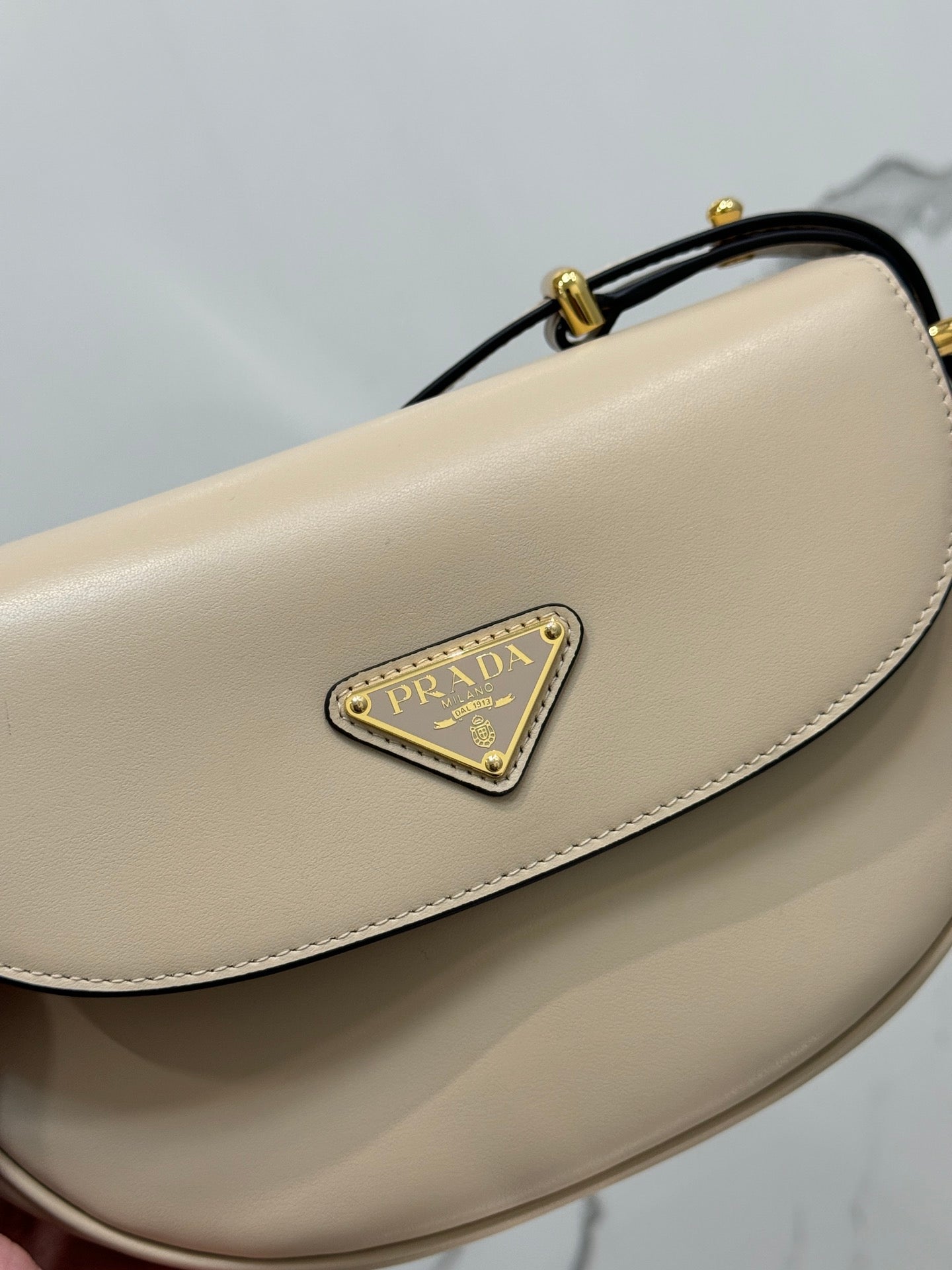 Travertine PA Leather Shoulder Bag With Flap