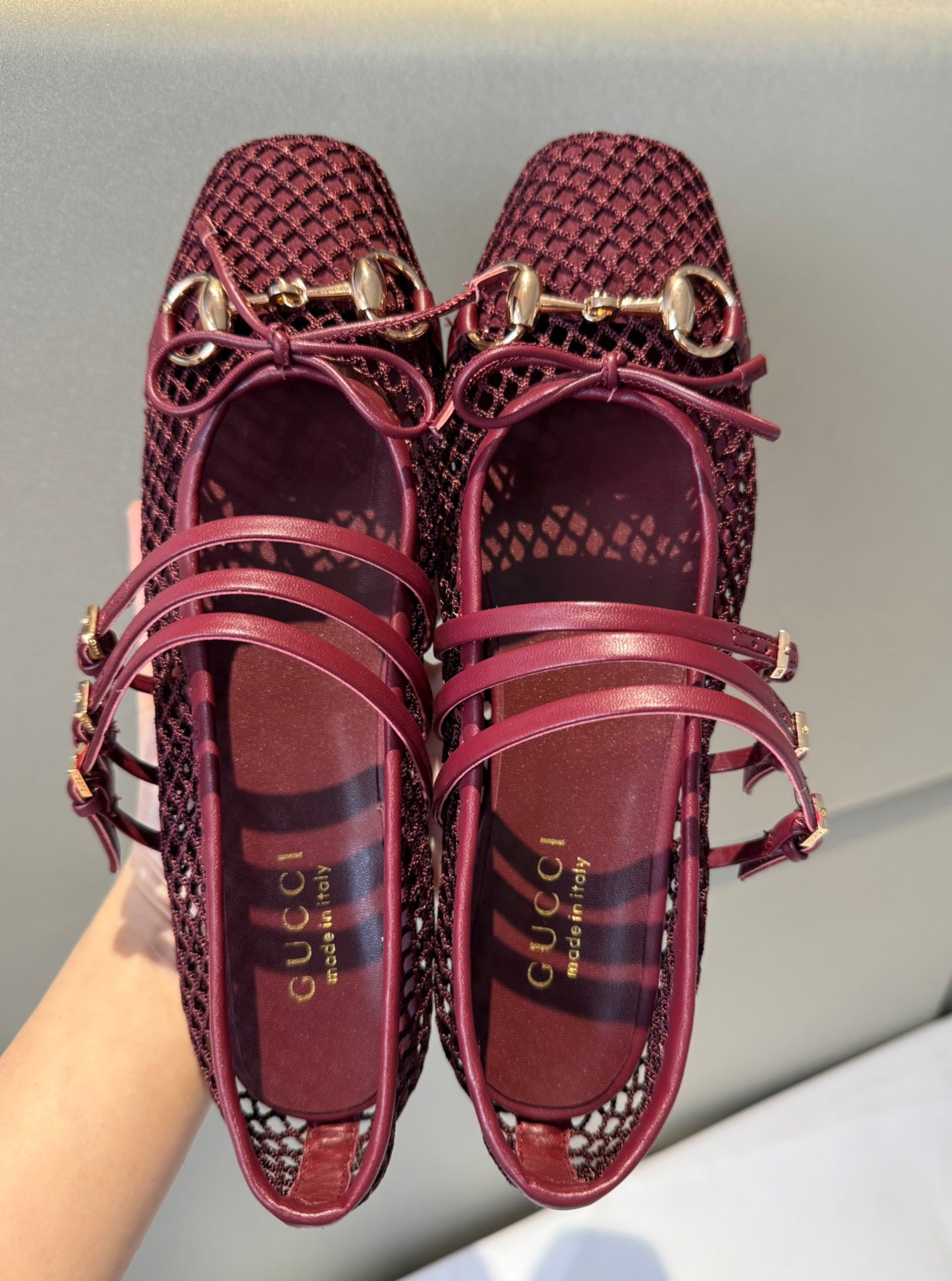 Rosso Ancora Mesh Horsebit Ballet Flat