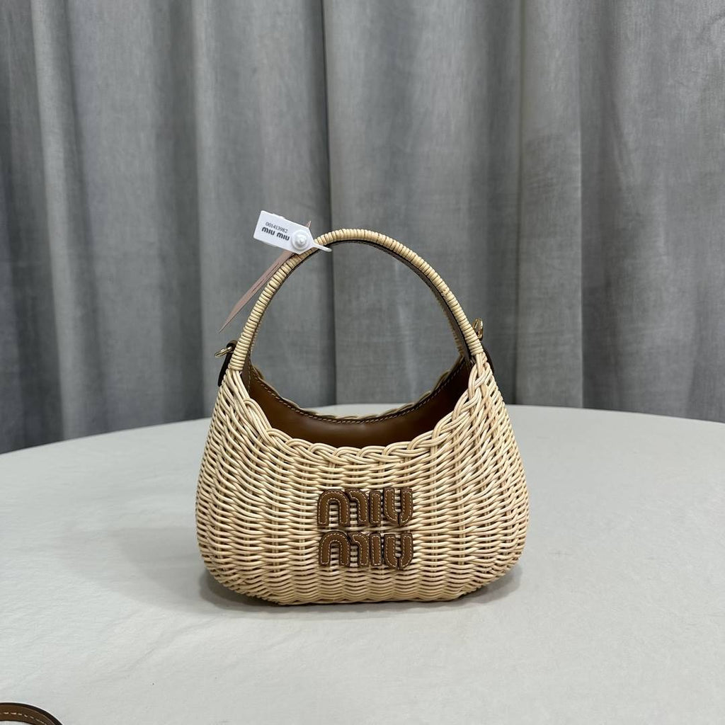 Tan/Caramel Wander Wicker Hobo Bag