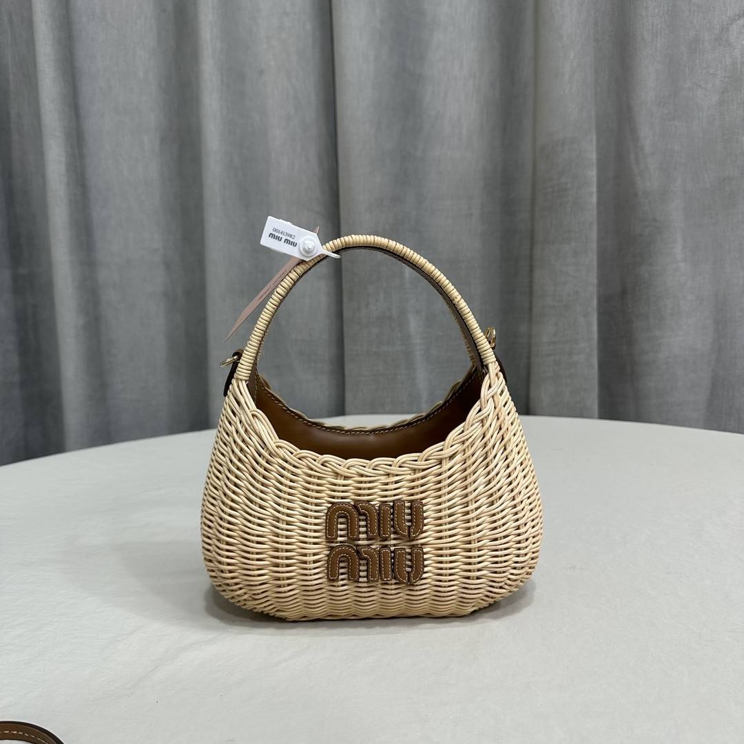 Tan/Caramel Wander Wicker Hobo Bag