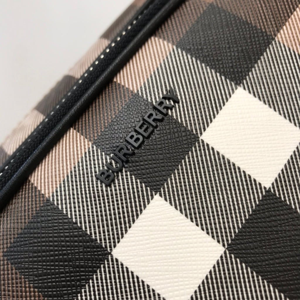Dark Brown Exaggerated Check BP Bag