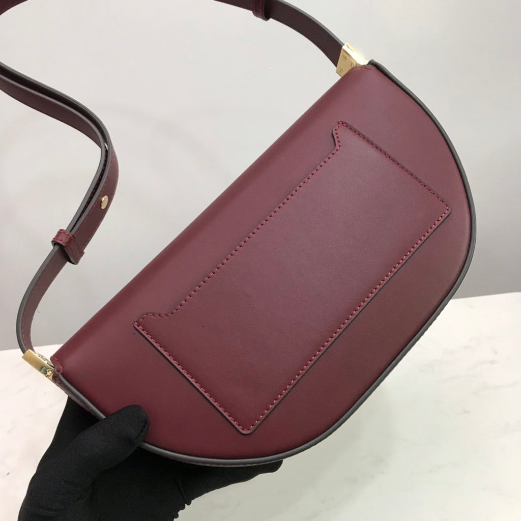 Burgundy small leather BO bag