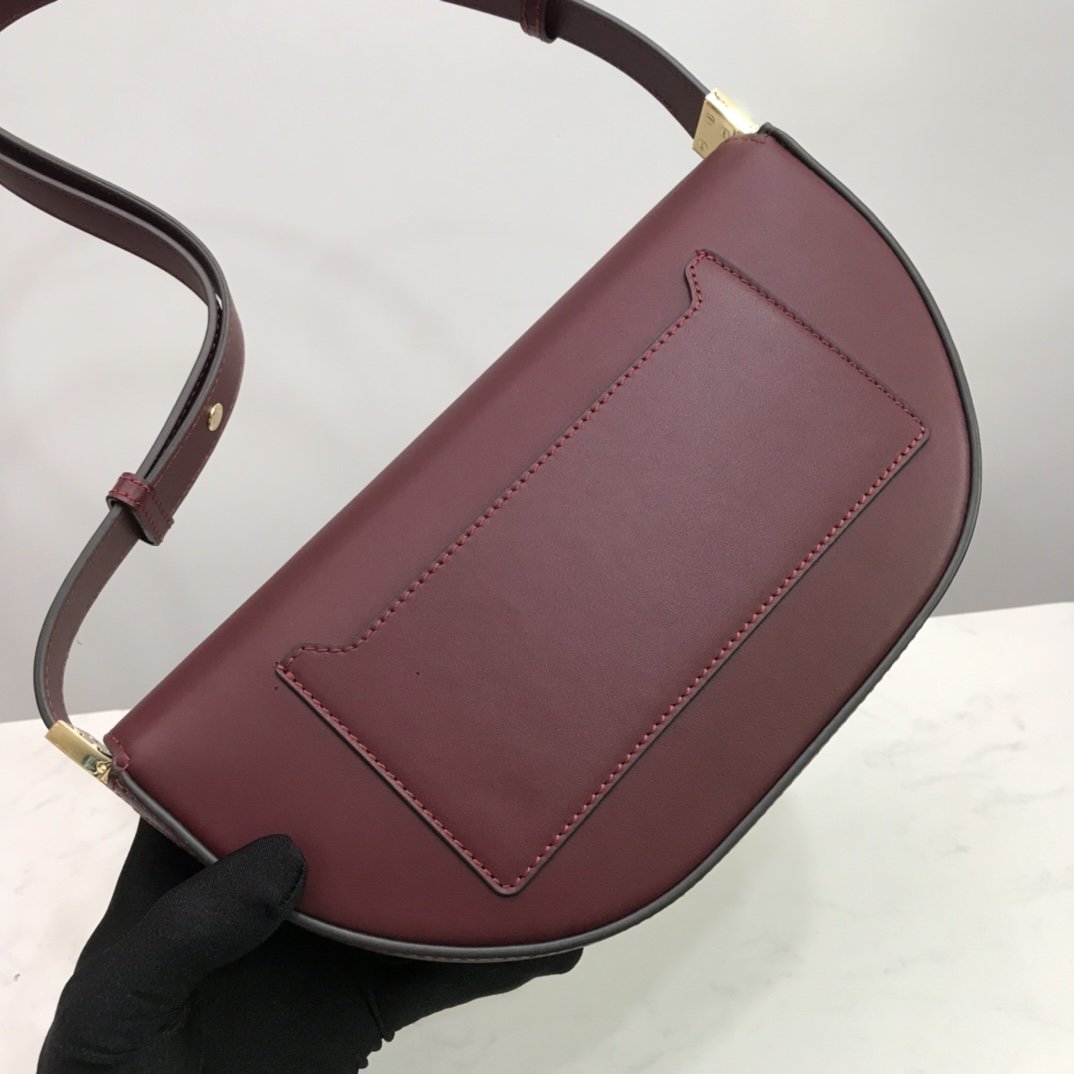 Burgundy small leather BO bag