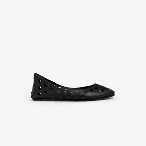 Black Perfo Ballet Flats