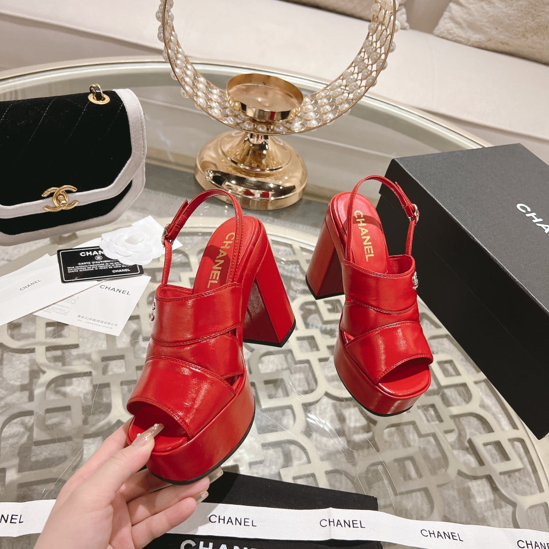 Red C Patent Sandals