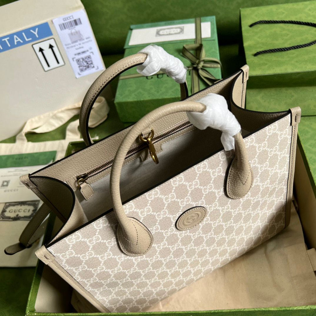 Beige & White small tote bag
