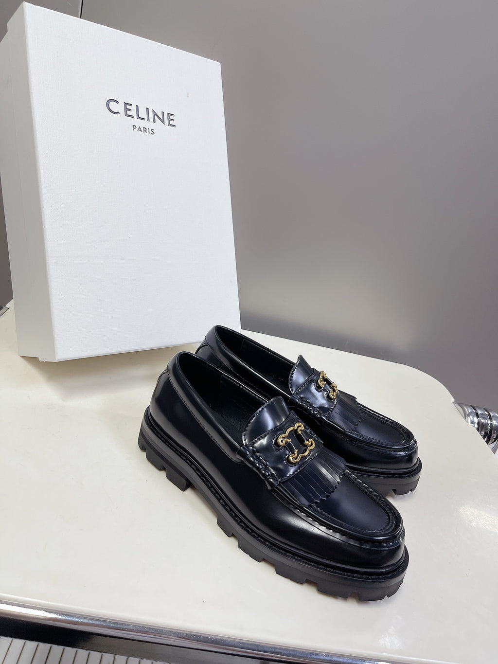 Black CM Loafer With Triomphe Frame
