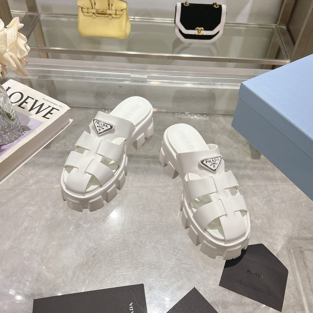 White Monolith Rubber Mules