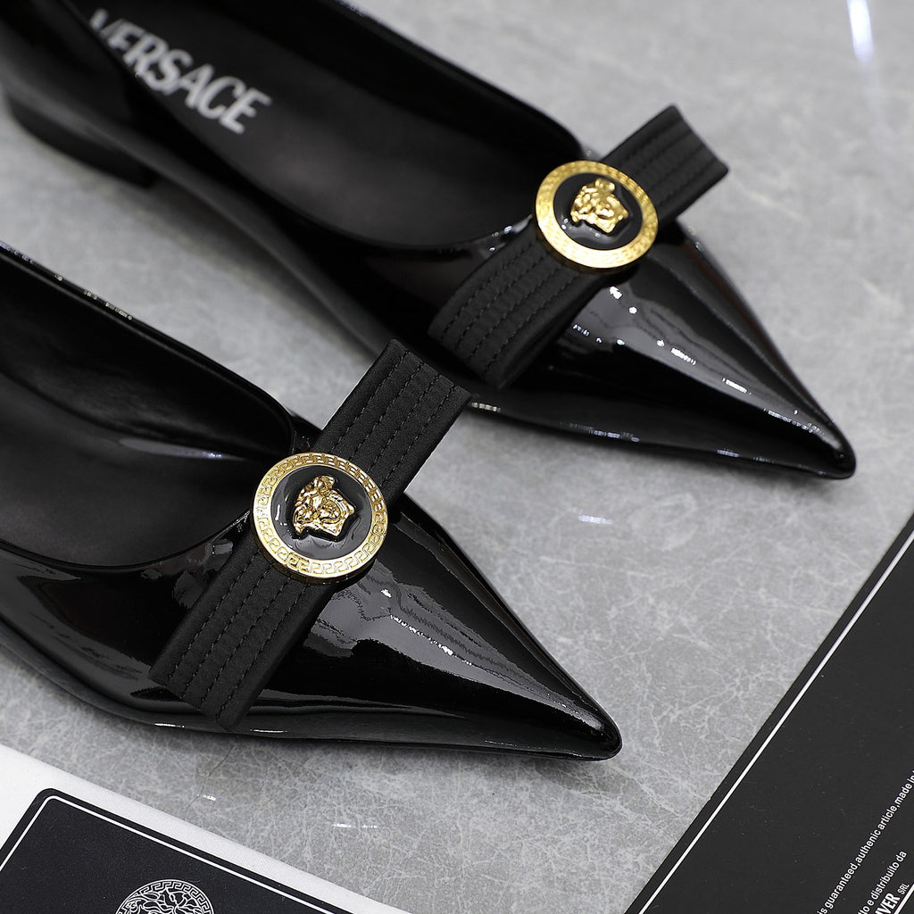 Black VG Ribbon Flats