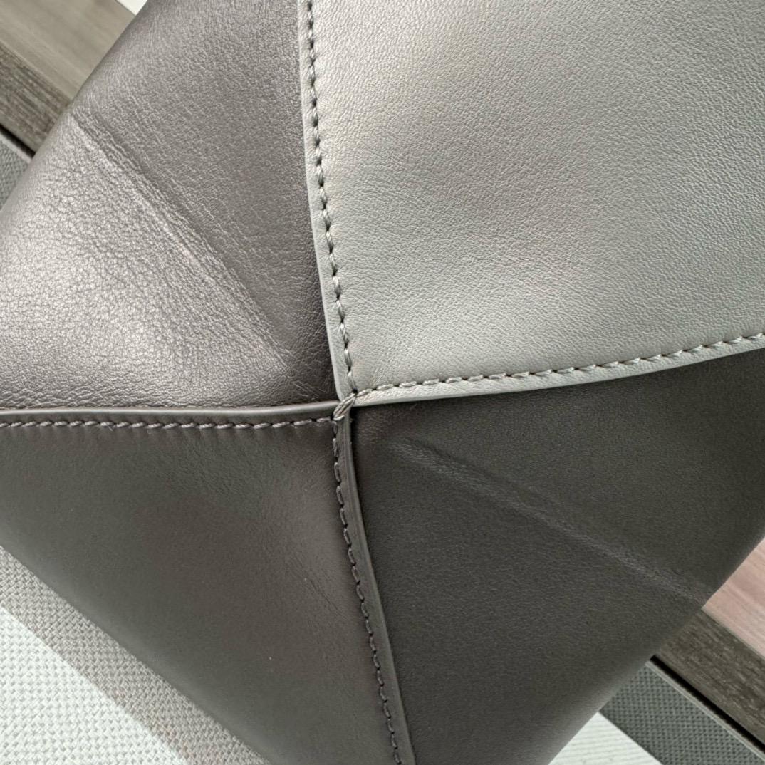 Pearl Grey/Dark Grey Mini Puzzle Fold Tote