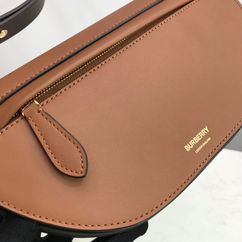 Warm tan small leather BO bag