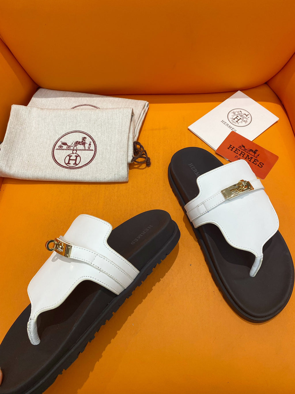 Men's Blanc HE Sandal With Gold-Plated Buckle
