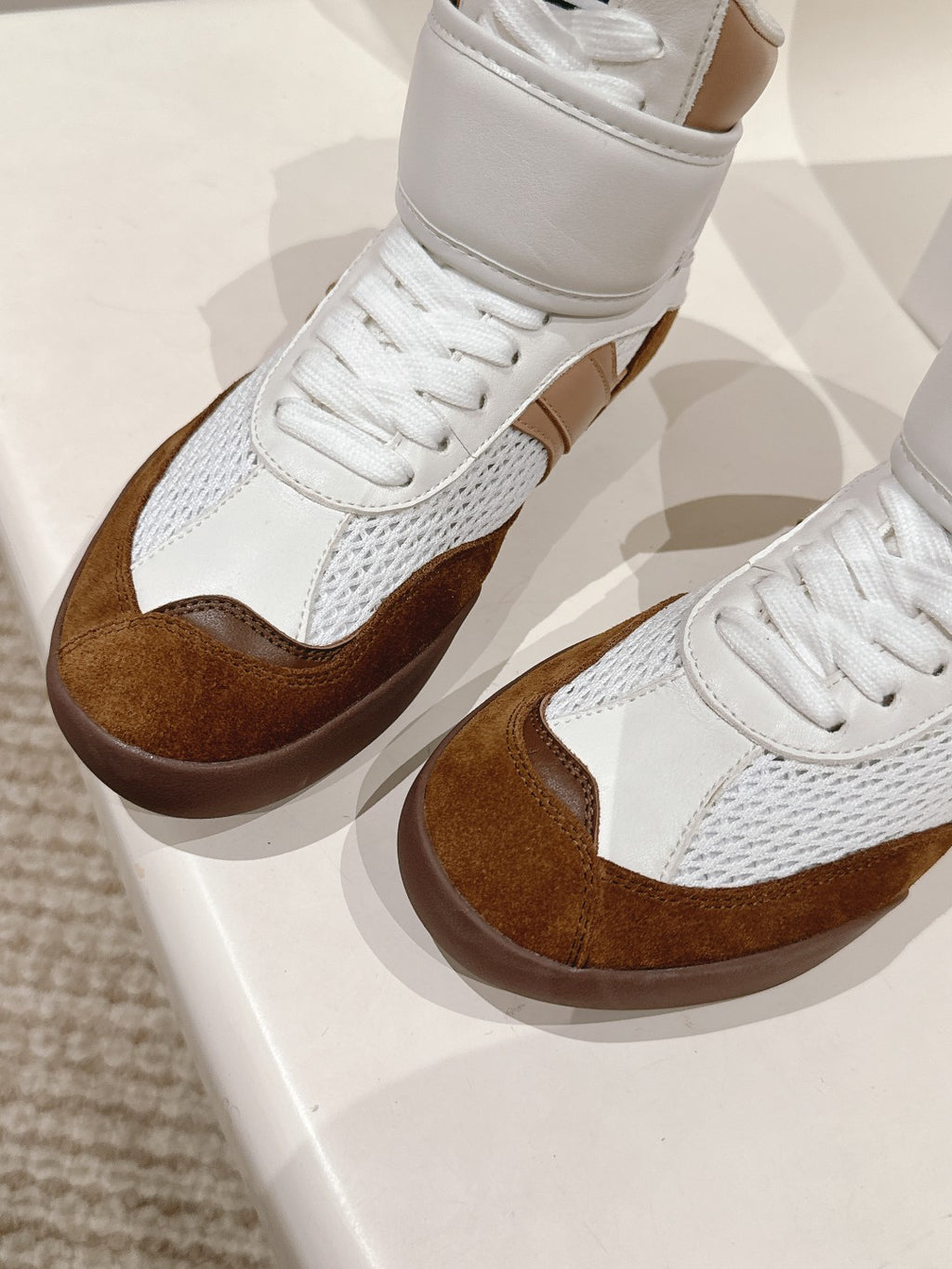 Natural Brown Kick High-Top Sneaker