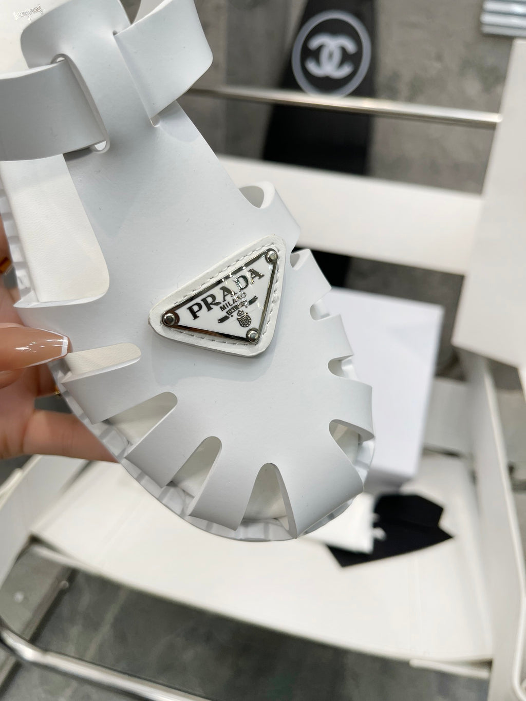 White sporty foam rubber sandals