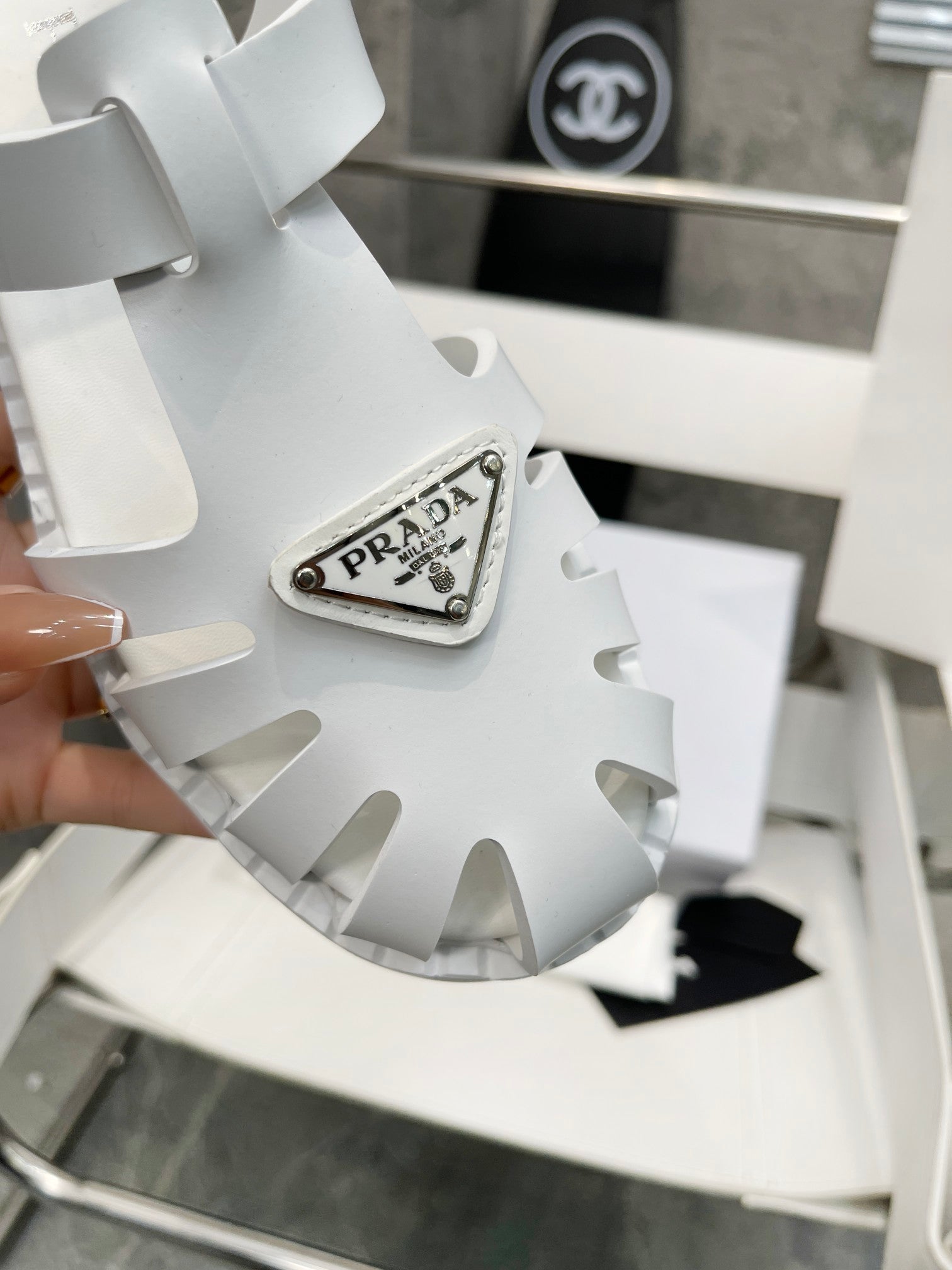 White sporty foam rubber sandals