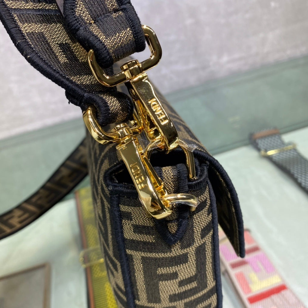 Medium FB brown fabric bag