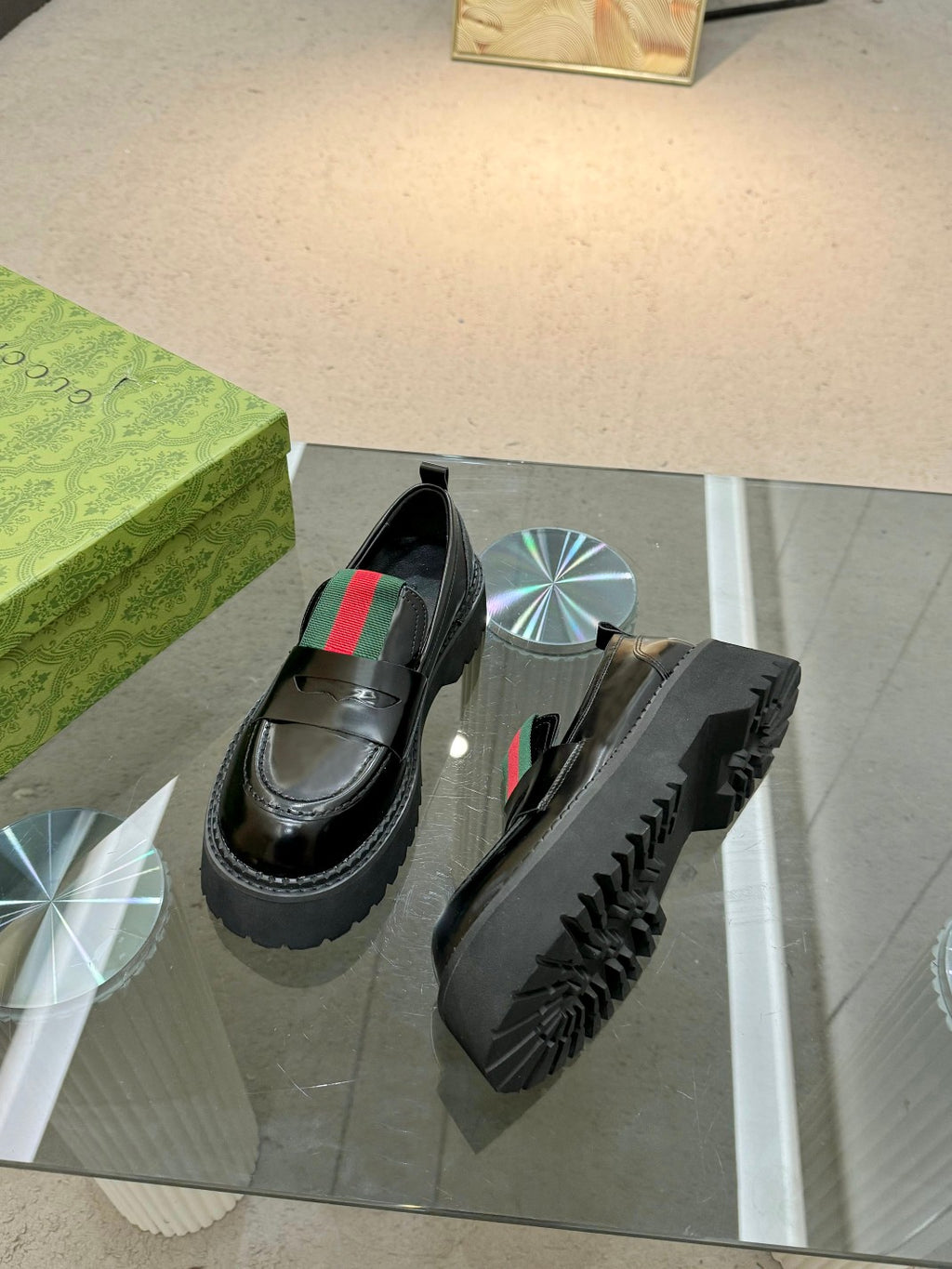 Black Loafer With Web