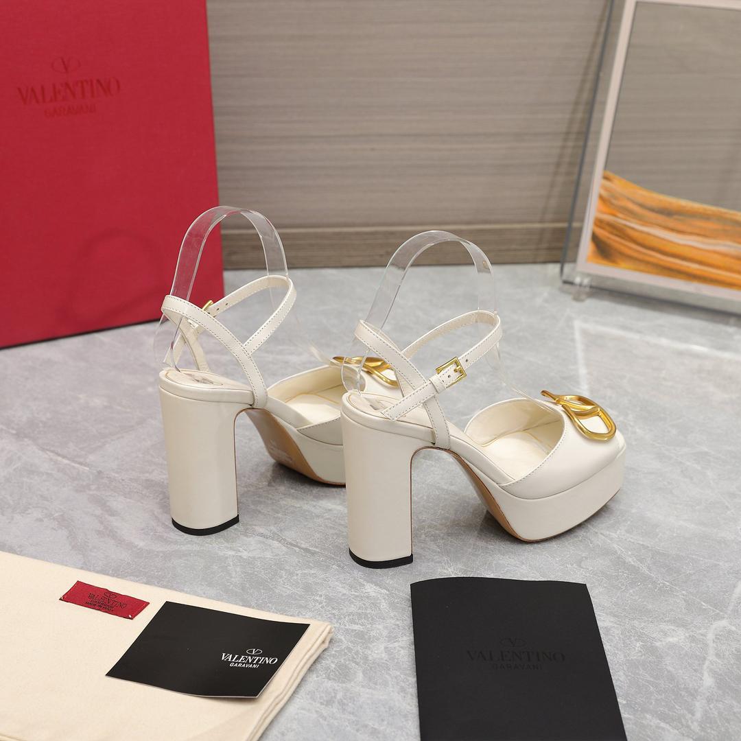 Cream White 115mm Platform Sandals