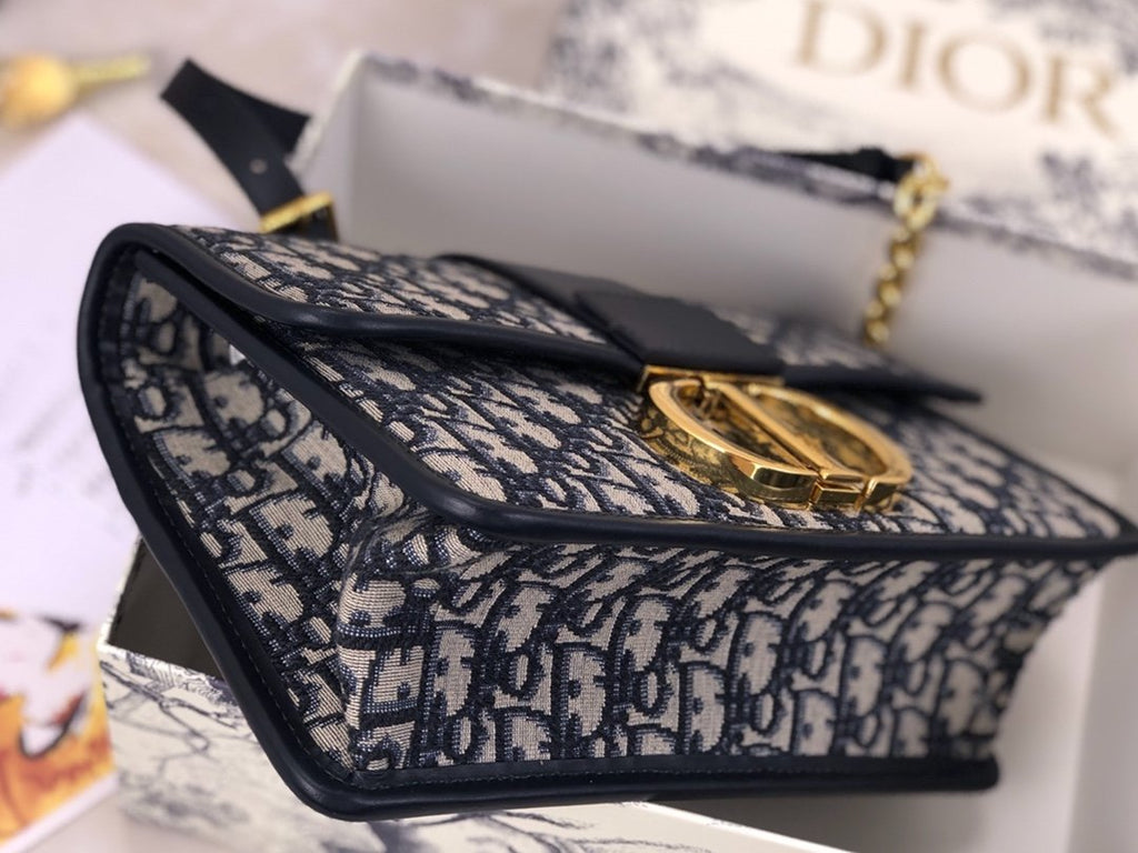 Blue 30M clutch oblique jacquard canvas flap chain bag